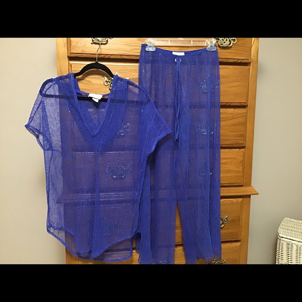 Two-piece swimsuit cover up Sz M